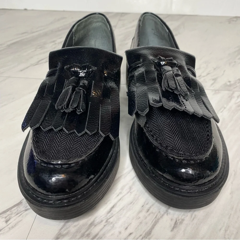 Franco Sarto Kili Black Patent Platform Loafer 6M